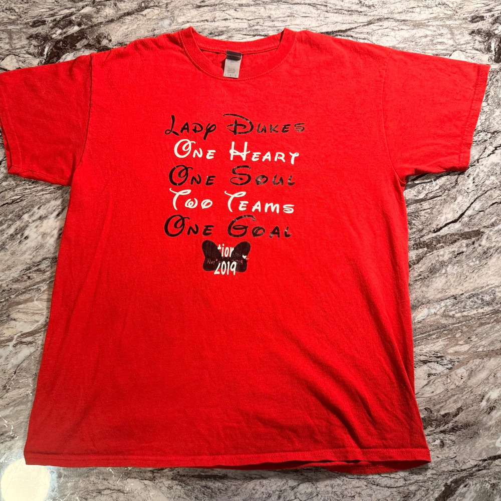 Men's T-Shirt Short Sleeve Tee - RED - LARGE